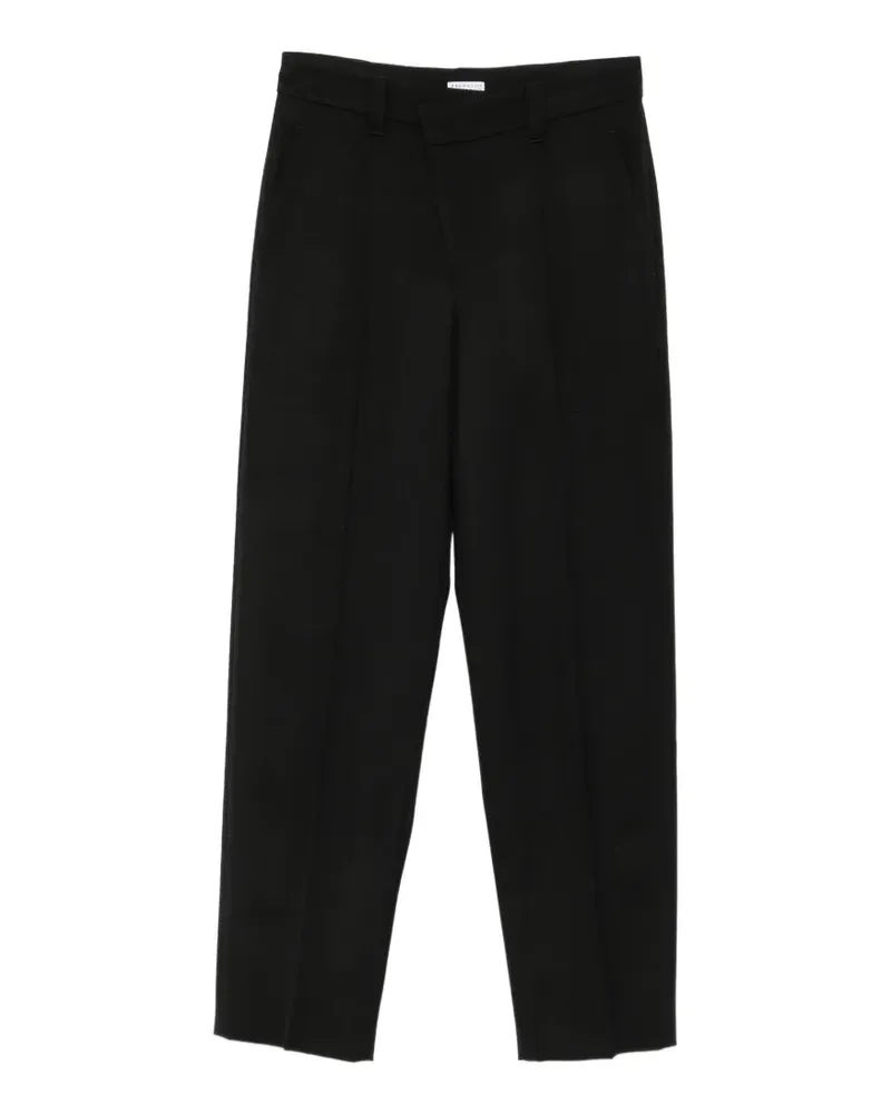 Brunello Cucinelli pressed-crease straight-leg trousers - Schwarz Schwarz