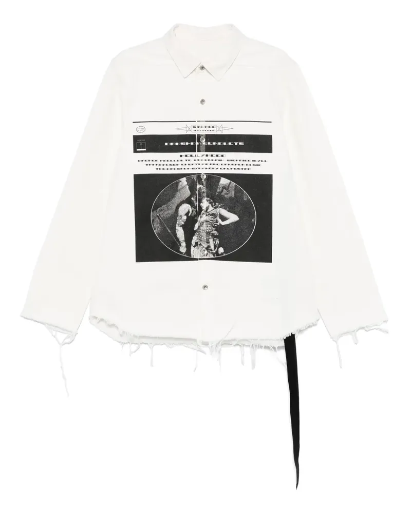 DRKSHDW by Rick Owens Hemd mit Logo-Print - Weiß Weiß
