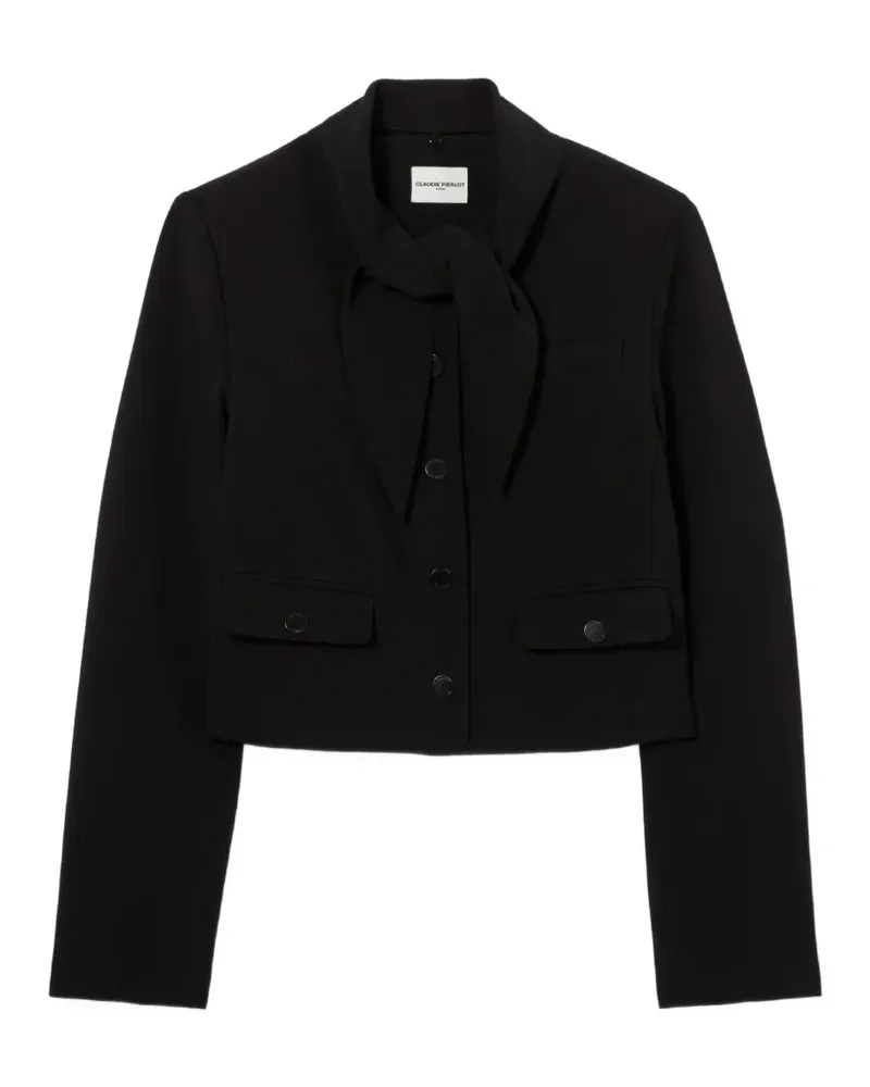 Claudie Pierlot Jacke mit abnehmbarem Schalkragen - Schwarz Schwarz