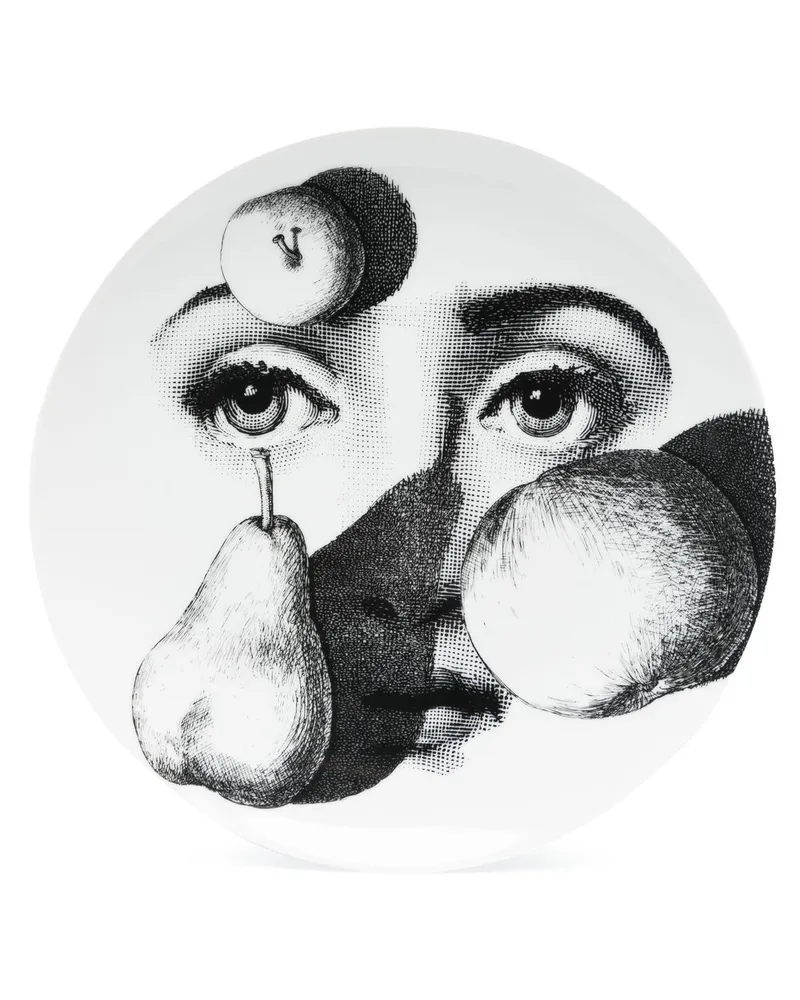 Fornasetti Wandteller Tema e Variazioni n.218 - Weiß Weiß
