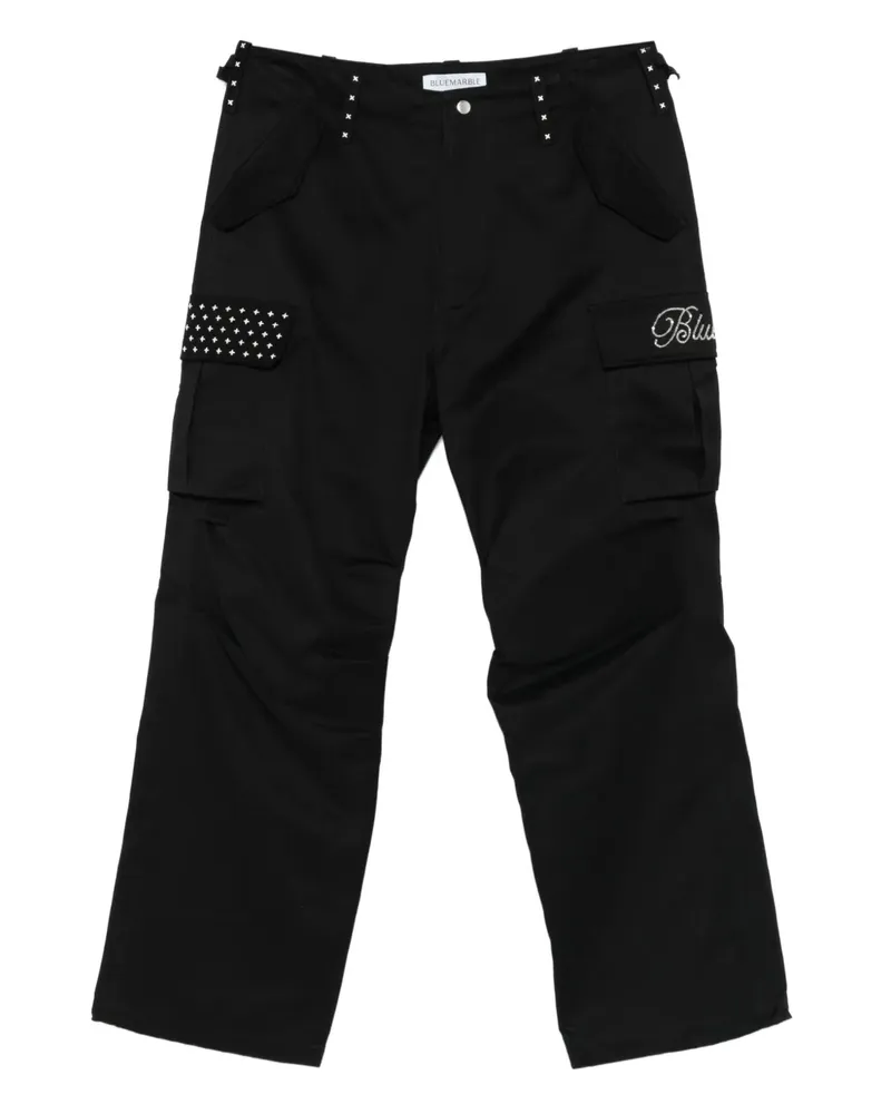 BLUEMARBLE Cargohose mit Stickerei - Schwarz Schwarz