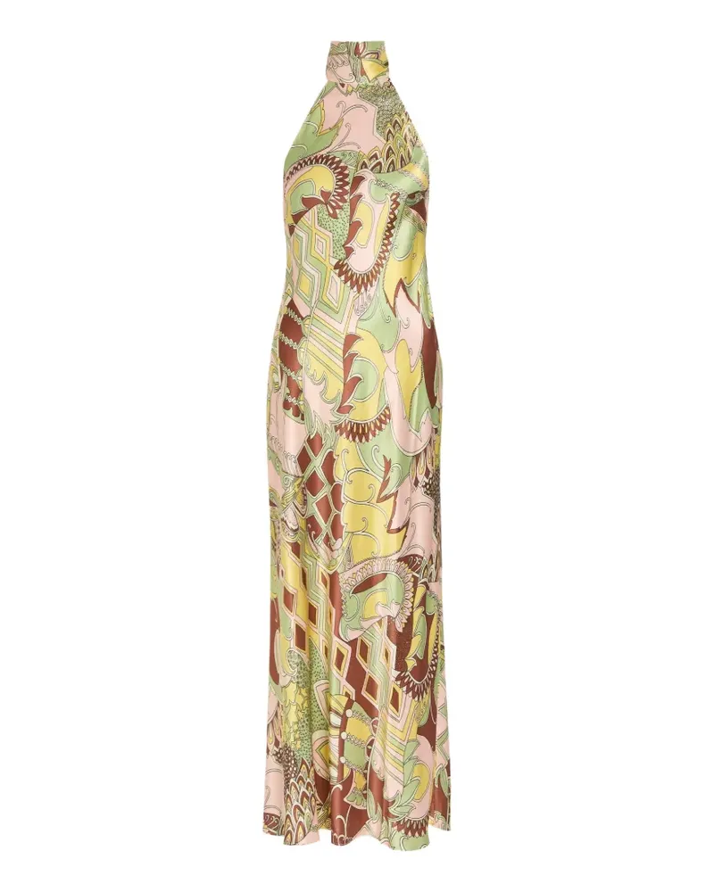 RIXO Maura abstract-print maxi dress - Rosa Rosa