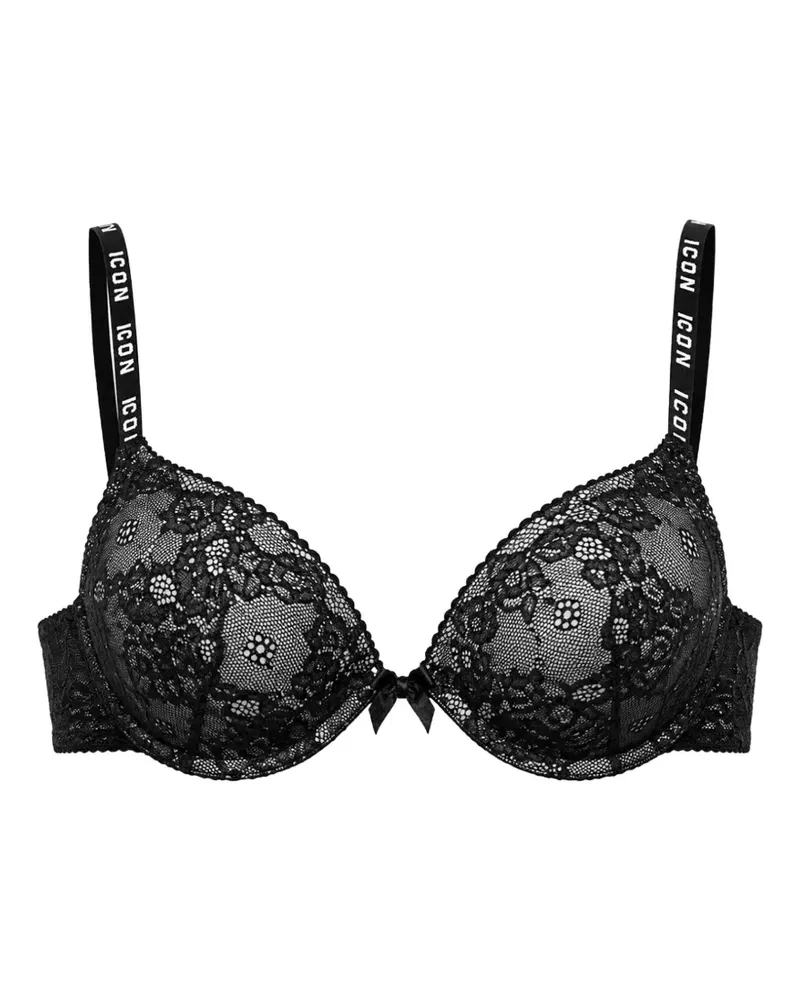 Dsquared2 Icon-print push-up bra - Schwarz Schwarz