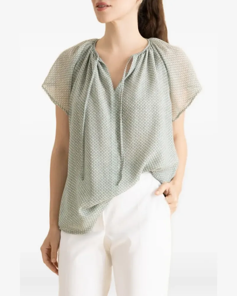 Maison Common v-neck flutter-sleeve blouse - Grün Grün