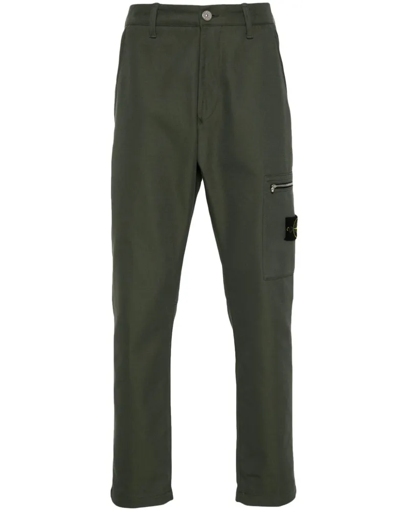 Stone Island Hose mit Kompass-Patch - Grün Grün