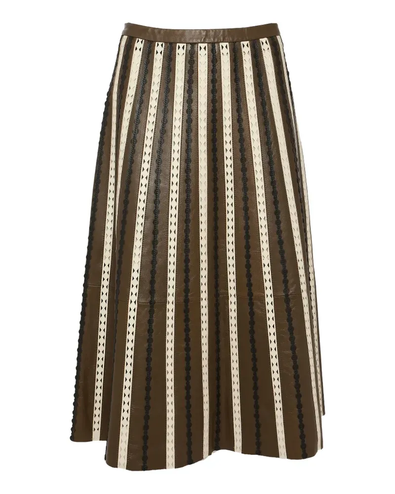 Yves Salomon Perforierter Lederrock - Braun Braun