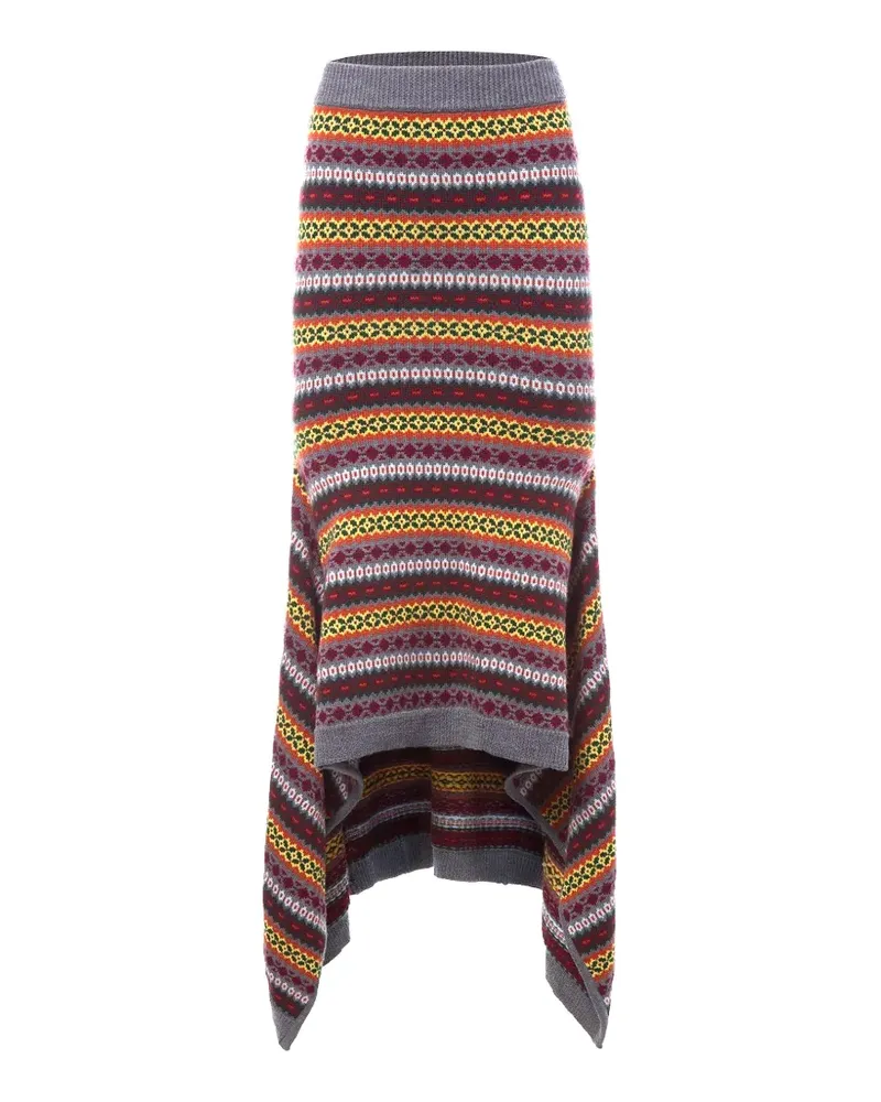 Monse Fair Isle asymmetric skirt - Grau Grau