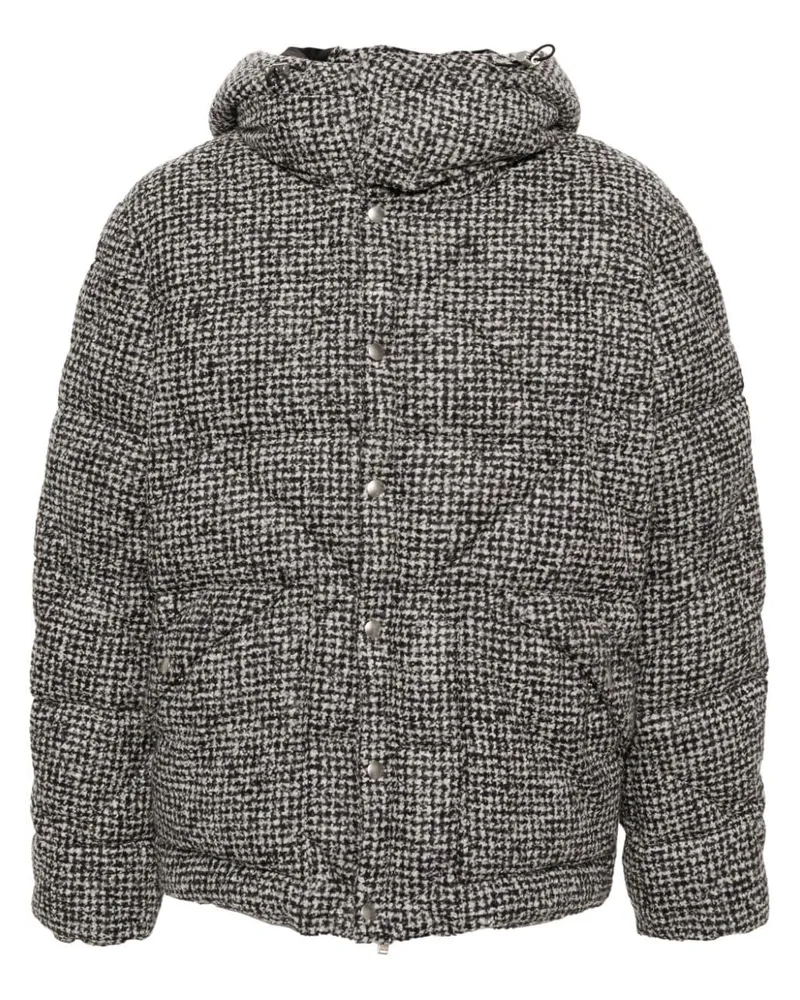 LARDINI Gefütterte Jacke mit Karomuster - Schwarz Schwarz