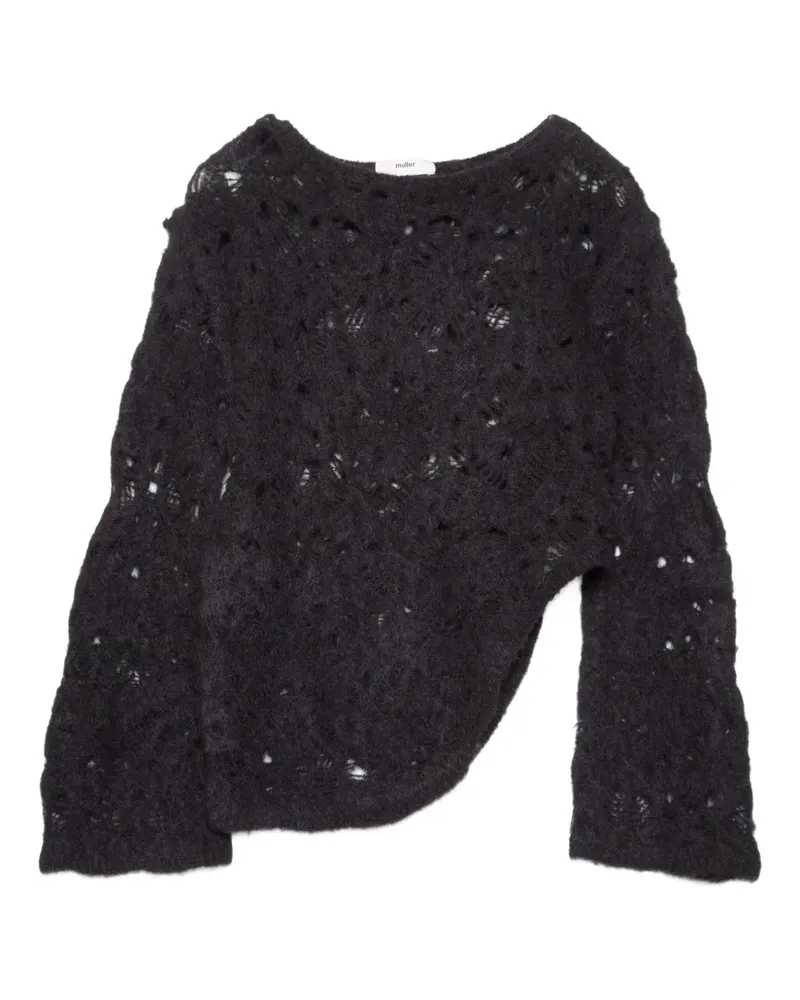 Muller of Yoshiokubo Pullover mit Lochstrickmuster - Schwarz Schwarz
