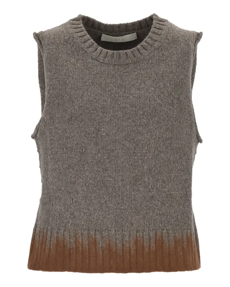 TELA two-tone knitted vest - Grau Grau