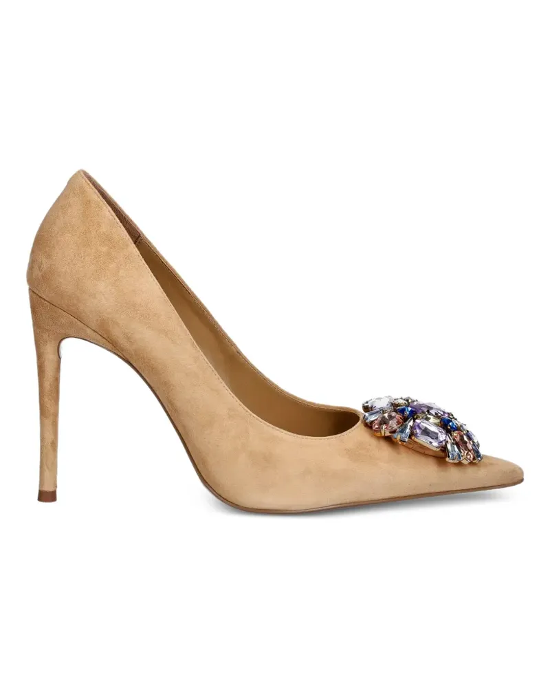 Jeffrey Campbell Maritsa crystal-embellished pointed-toe pumps - Nude Nude