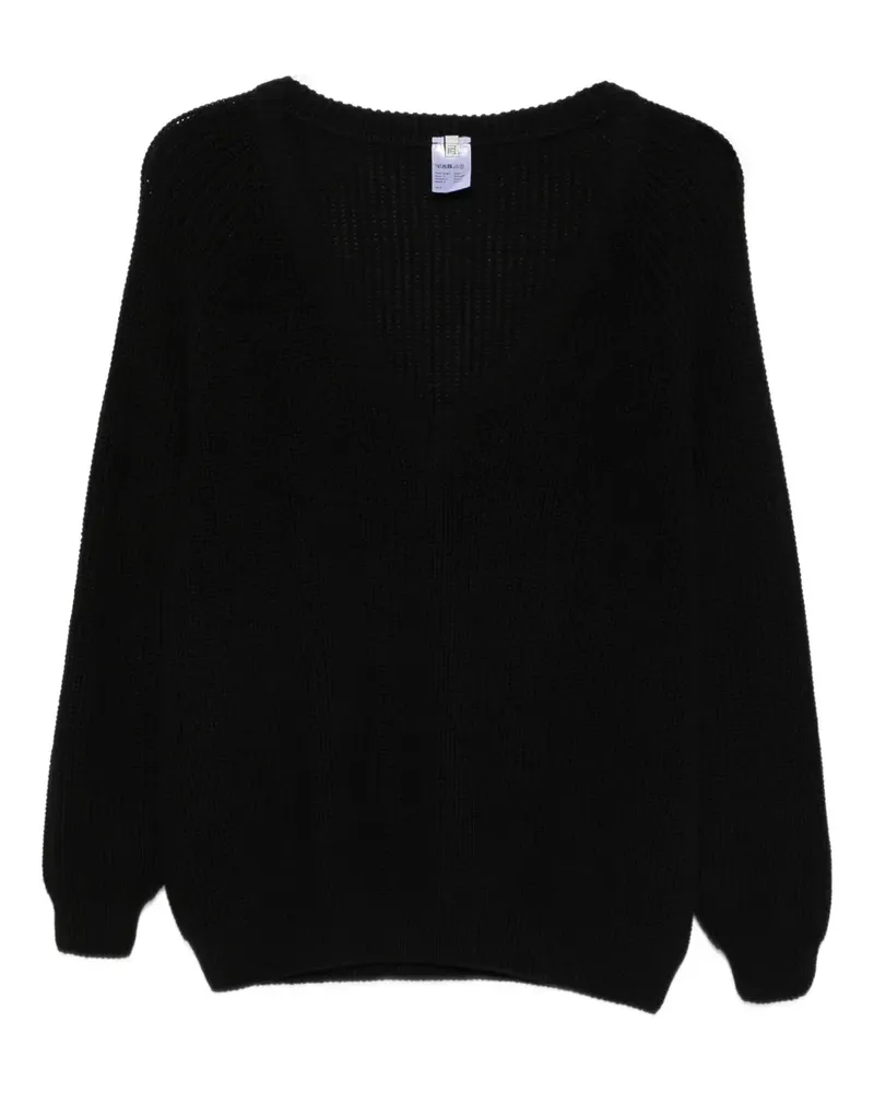 Baserange Pullover mit V-Ausschnitt - Schwarz Schwarz
