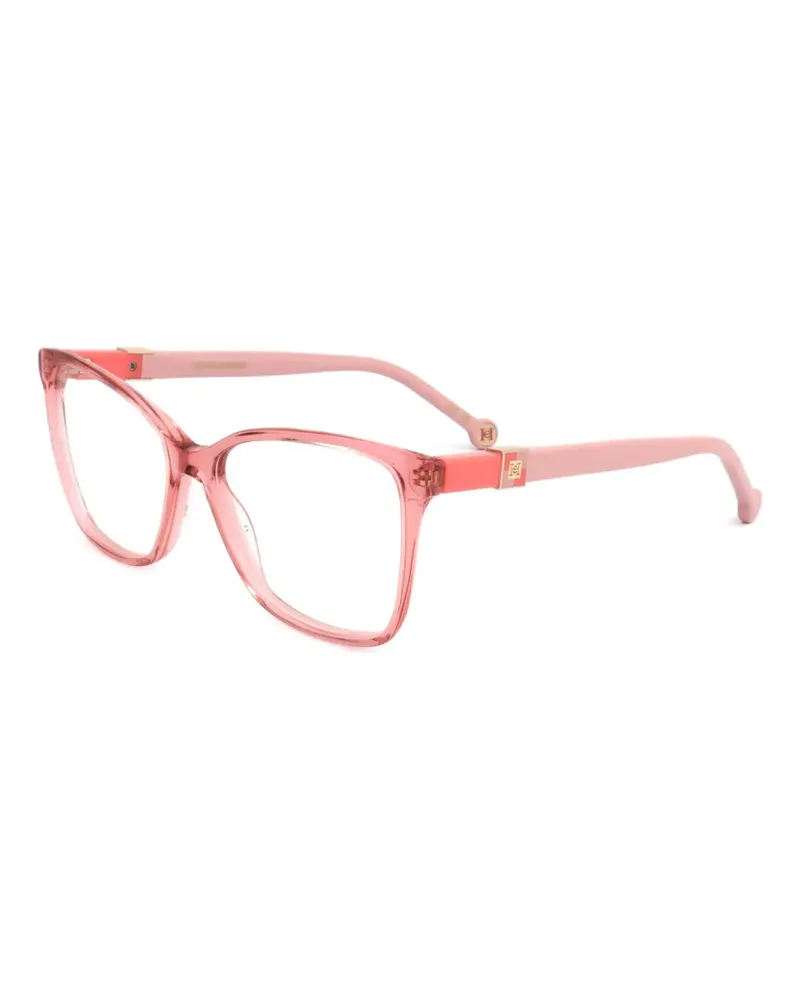 Carolina Herrera New York Eckige Brille mit Logo-Schild - Rosa Rosa