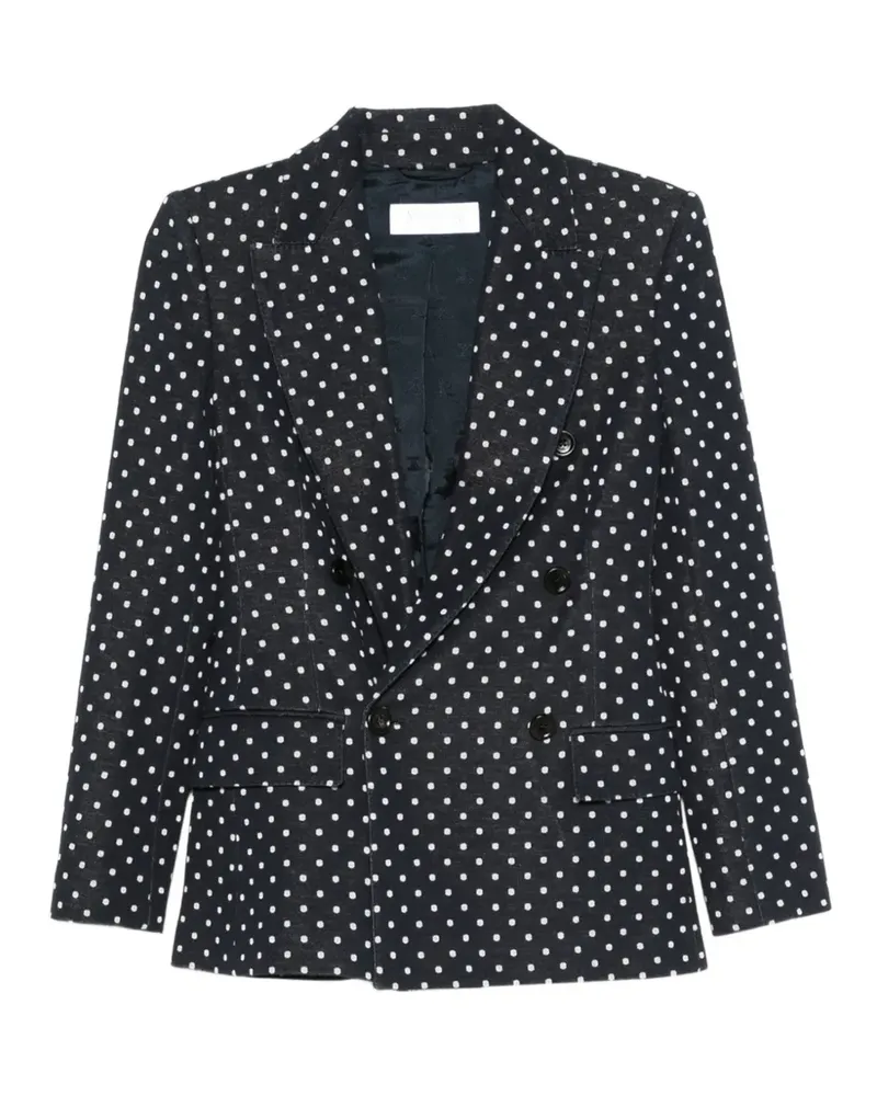 Max Mara Doppelreihiger Jersey-Blazer mit Polka Dots - Blau Blau