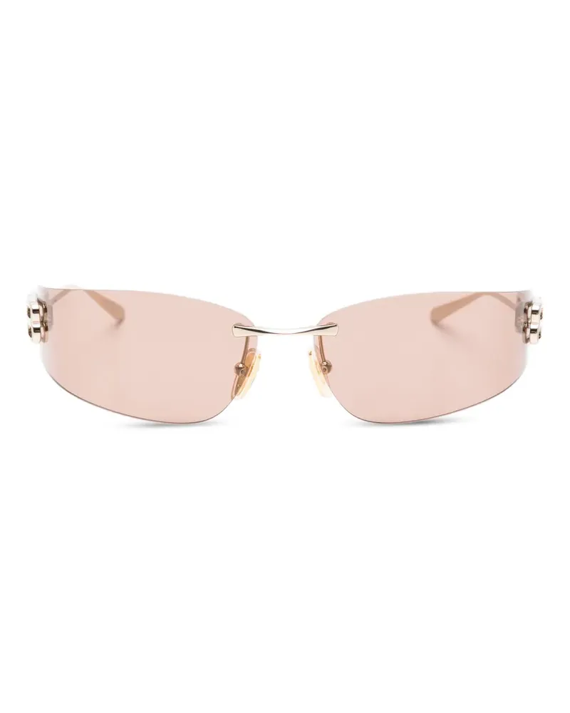 Balenciaga Rahmenlose Gossip Sonnenbrille mit Logo - Gold Gold