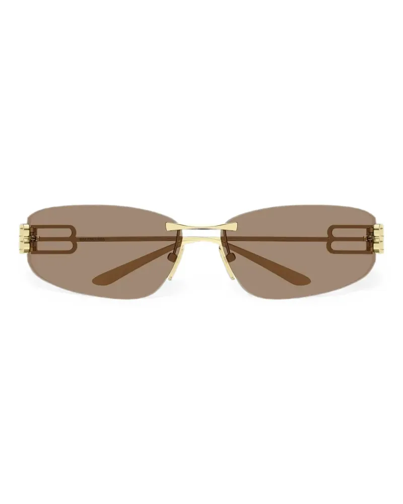 Balenciaga Rahmenlose Gossip Sonnenbrille mit Logo - Gold Gold
