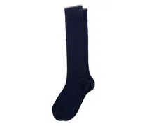 Gerippte Kniestrümpfe - Blau