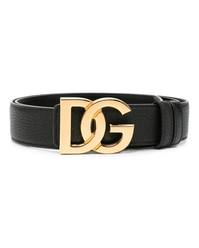 Dolce & Gabbana Gürtel mit Logo-Schnalle - Schwarz Schwarz