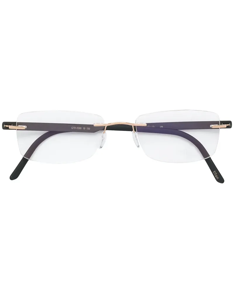 Silhouette Vergoldete 'Atelier Collection' Brille - Schwarz Schwarz