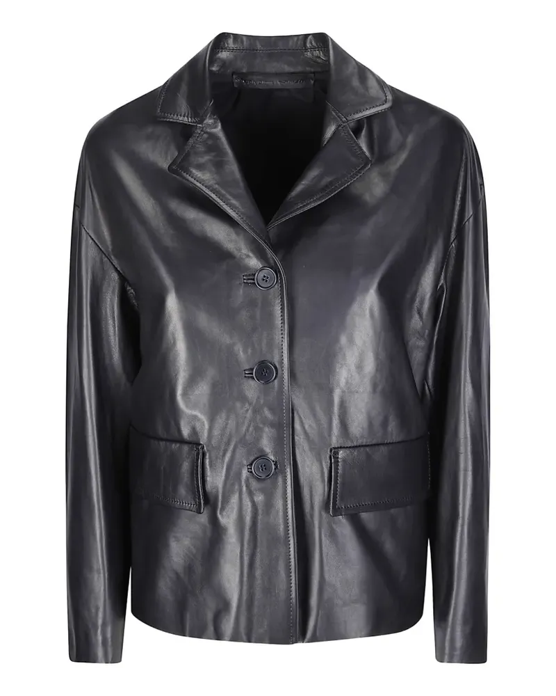 Salvatore Santoro button-up leather jacket - Schwarz Schwarz