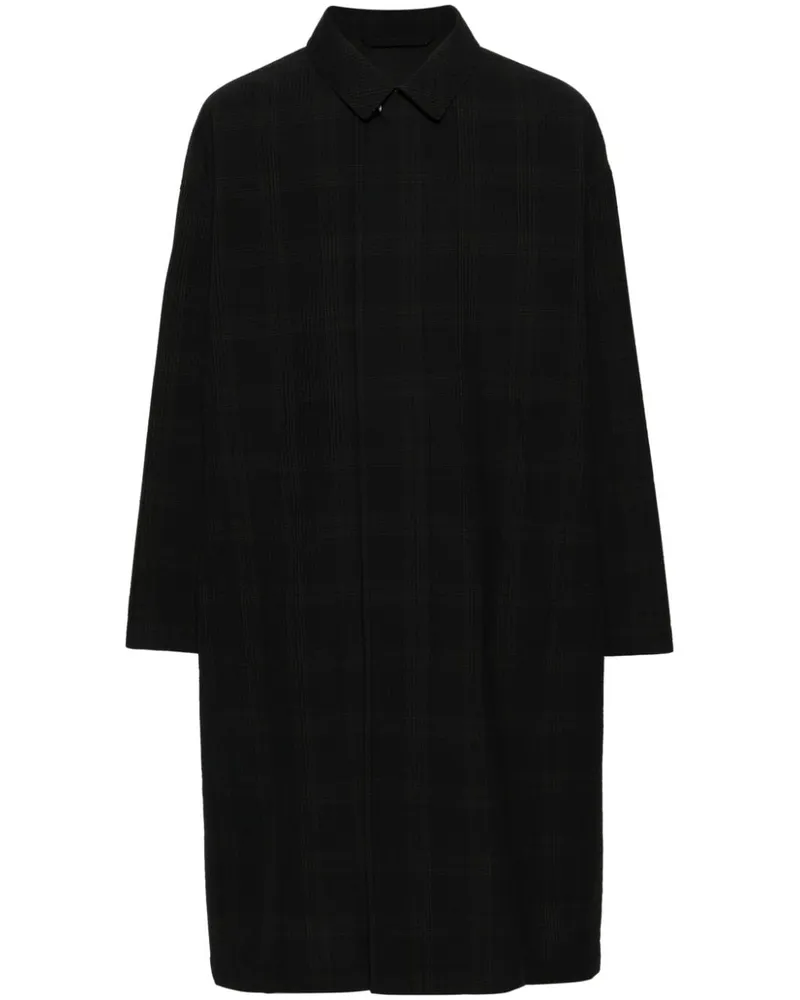 Christophe Lemaire Karierter Mantel - Schwarz Schwarz