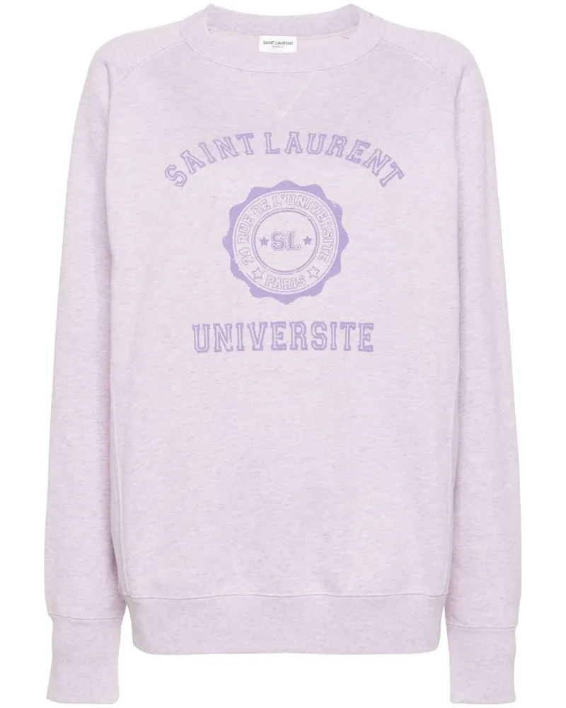 Saint Laurent Sweatshirt mit Logo-Print - Violett Violett