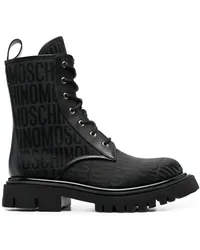 Moschino Schnürstiefel mit Monogrammmuster Schwarz