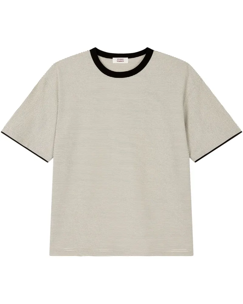 STUDIO TOMBOY Gestreiftes T-Shirt - Nude Nude