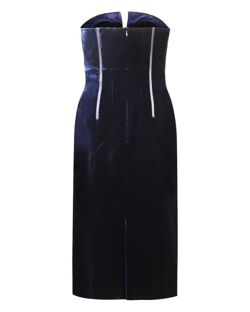 Tom Ford Trägerloses Samtkleid - Blau Blau