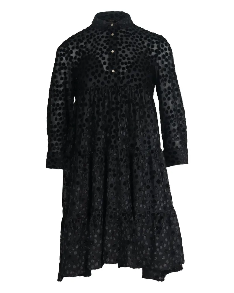 Maje polka-dot gathered-waist mini dress - Schwarz Schwarz