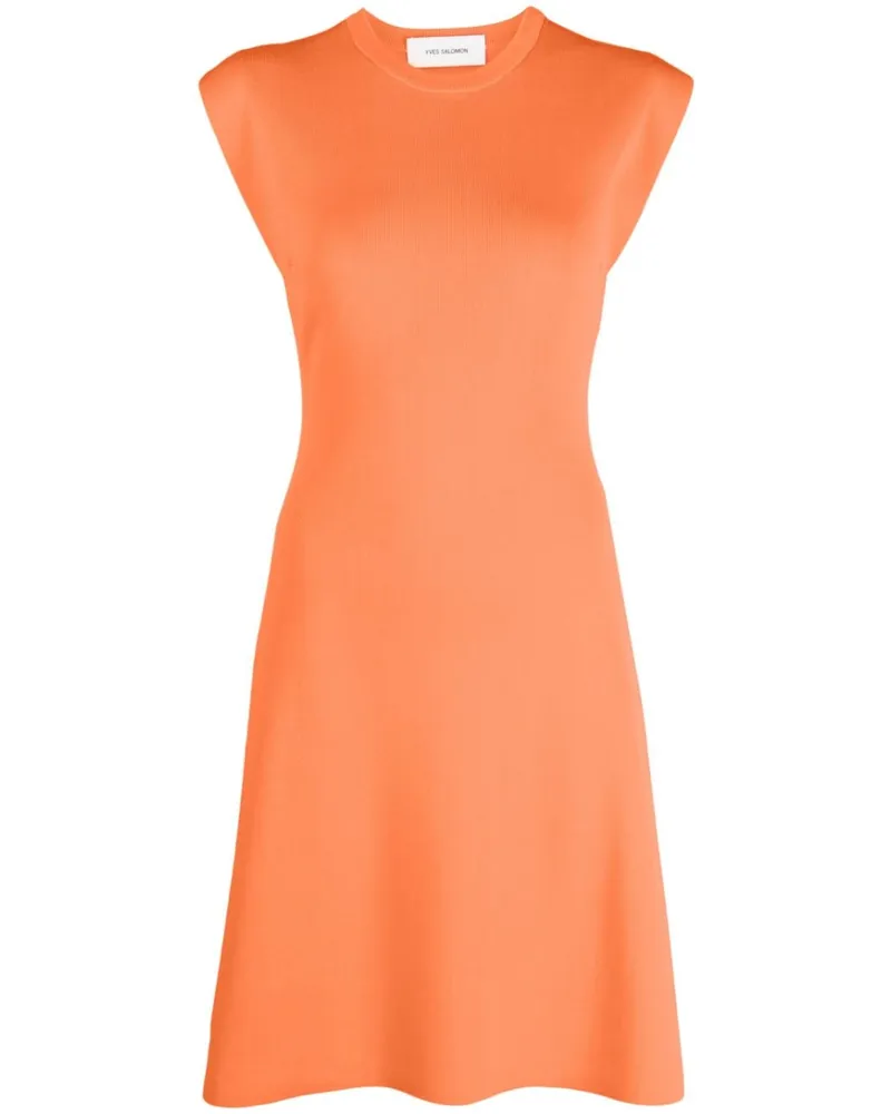 Yves Salomon Geripptes Kleid Orange