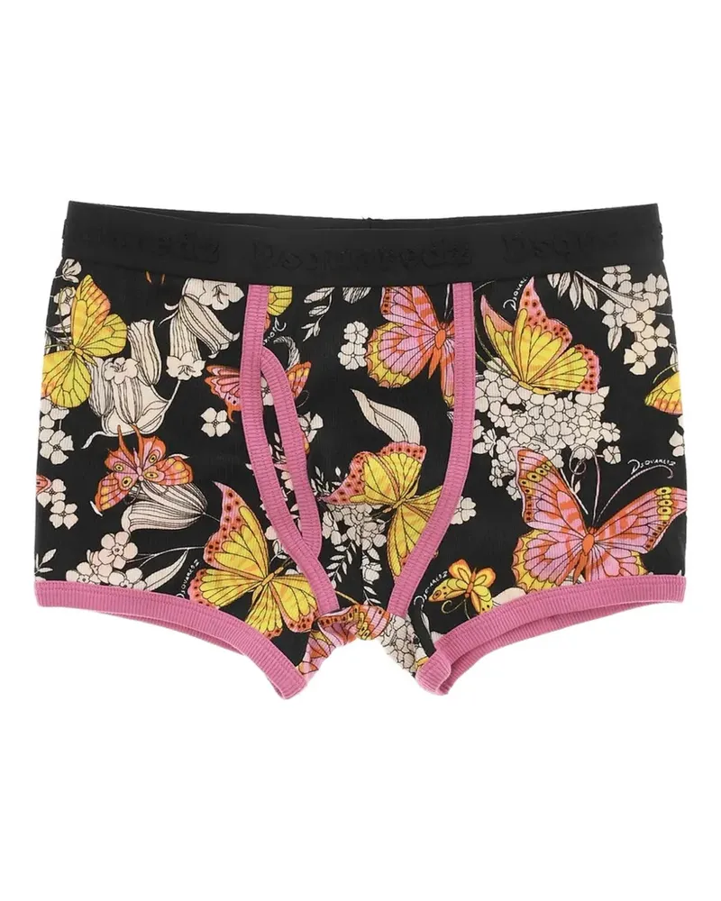 Dsquared2 butterfly-print ribbed boxers - Schwarz Schwarz