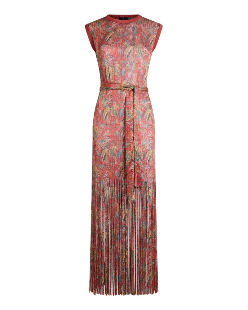 Etro paisley-print fringed maxi dress - Rot Rot