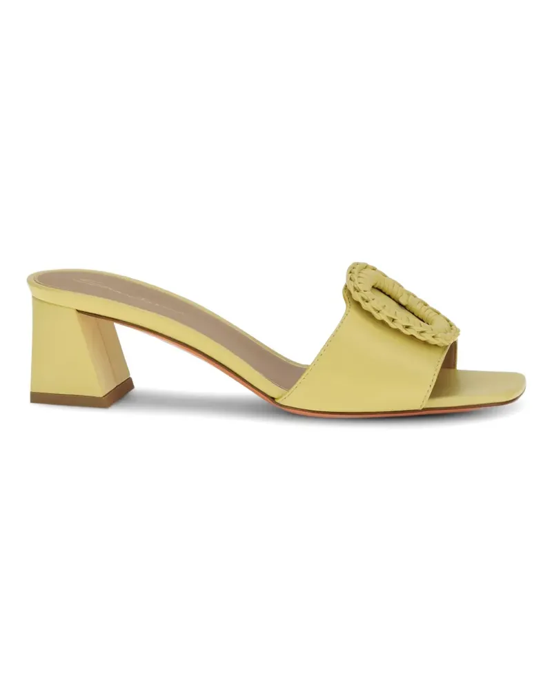 Santoni square-toe heeled sandals - Gelb Gelb