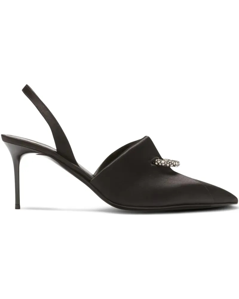 Balmain piercing-detail satin pumps - Schwarz Schwarz