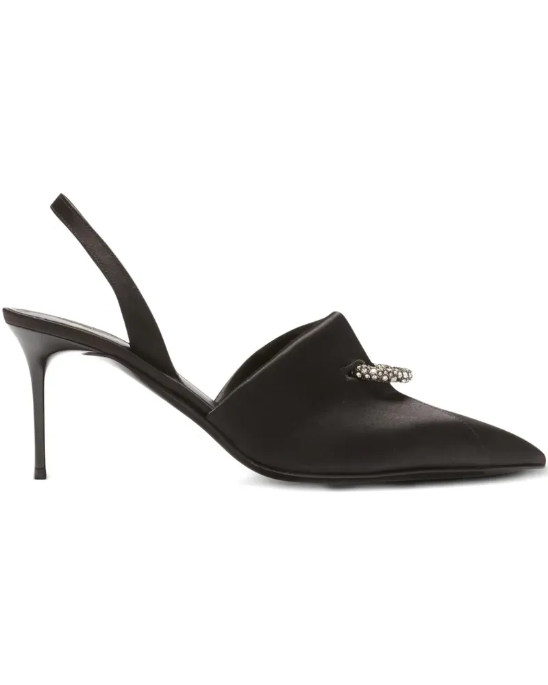 Balmain piercing-detail satin pumps - Schwarz Schwarz