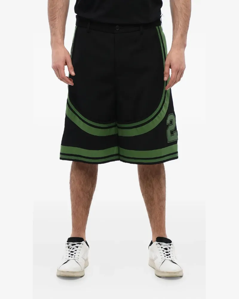 OFF-WHITE Shorts mit gebogenen Streifen - Schwarz Schwarz