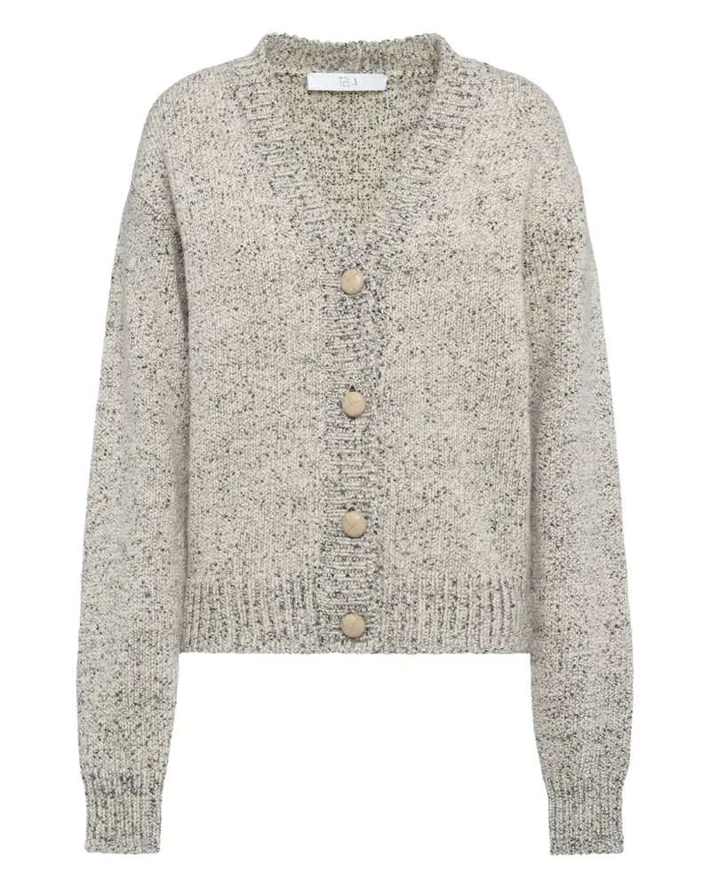 TELA speckled-knit cardigan - Grau Grau
