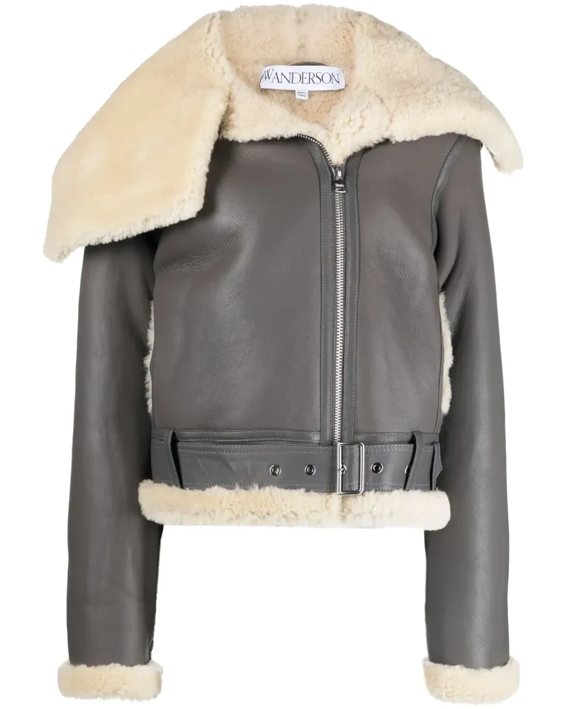 J.W.Anderson Jacke Mantel mit Fleece-Kragen - Grau Grau