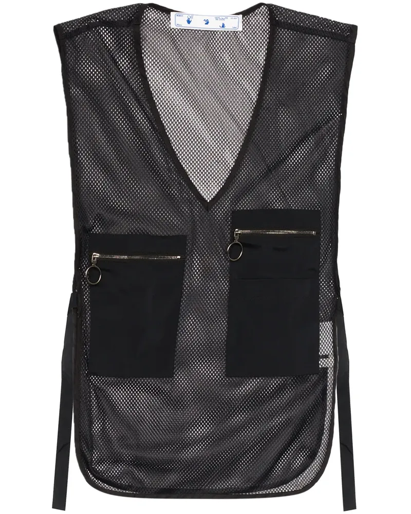 OFF-WHITE Top mit V-Ausschnitt - Schwarz Schwarz