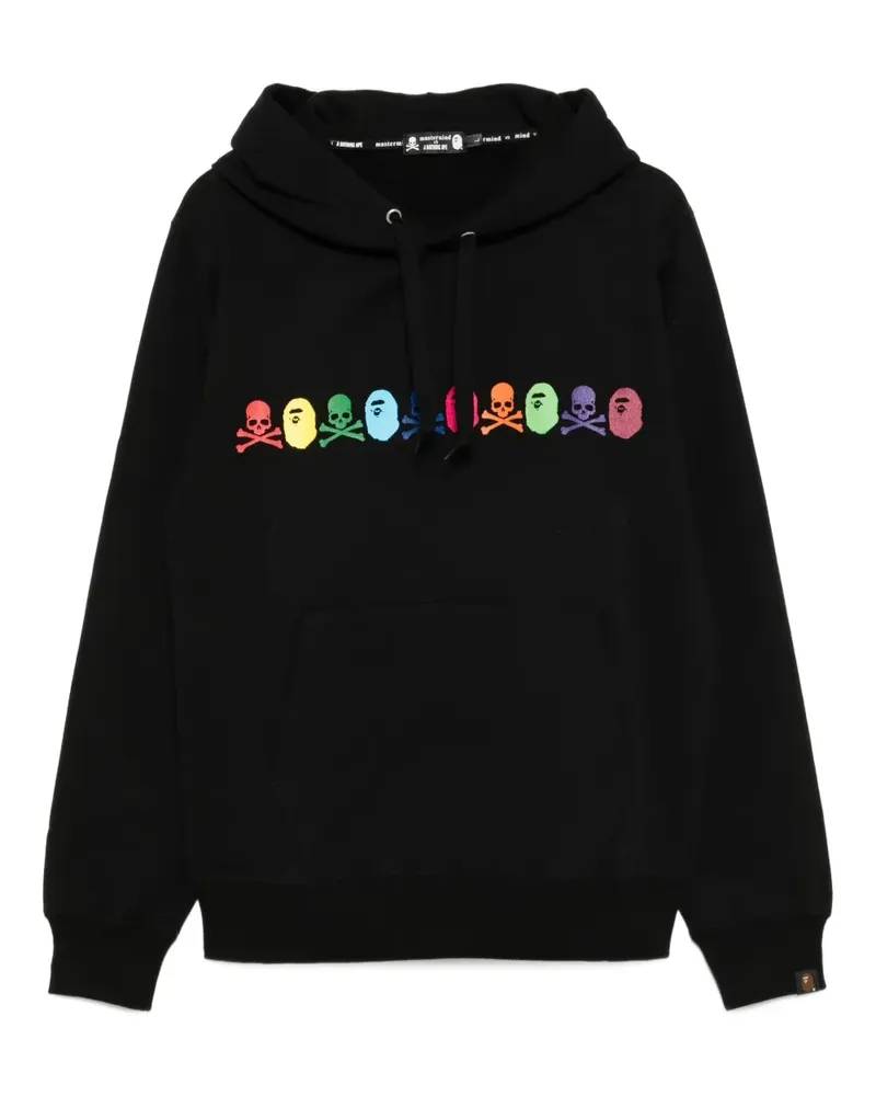 Mastermind Japan x Bape Hoodie mit Logo-Print - Schwarz Schwarz