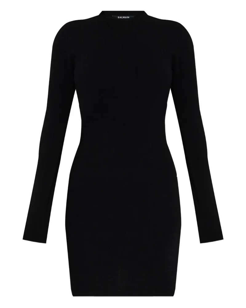 Balmain Geripptes Kleid - Schwarz Schwarz
