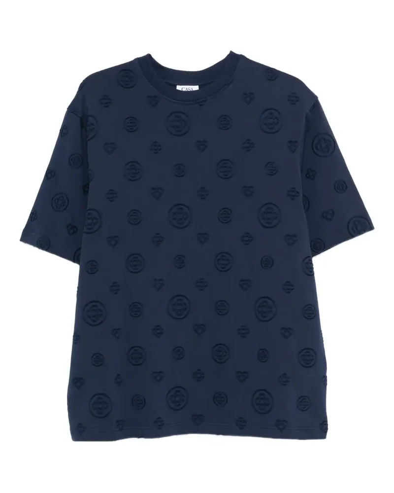 Casablanca Paris T-Shirt mit Logo-Muster - Blau Blau