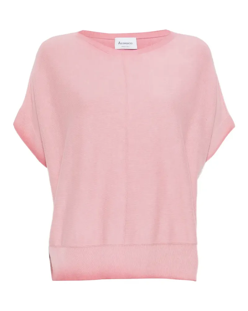 Arovescio T-Shirt mit rundem Ausschnitt - Rosa Rosa
