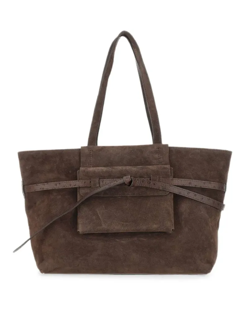 Gianni Chiarini Belty ostrich-effect suede shoulder bag - Braun Braun