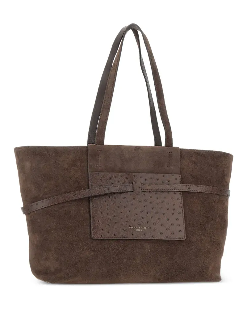 Gianni Chiarini Belty ostrich-effect suede shoulder bag - Braun Braun