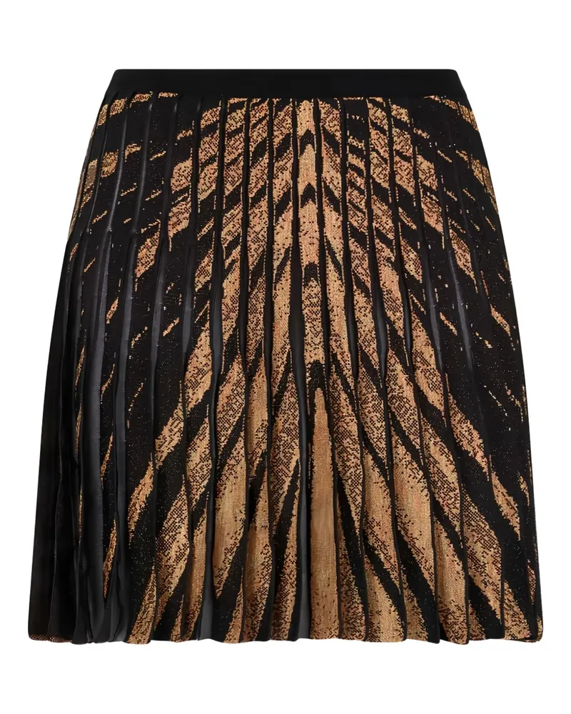 Roberto Cavalli Falten-Minirock mit abstraktem Muster - Gold Gold