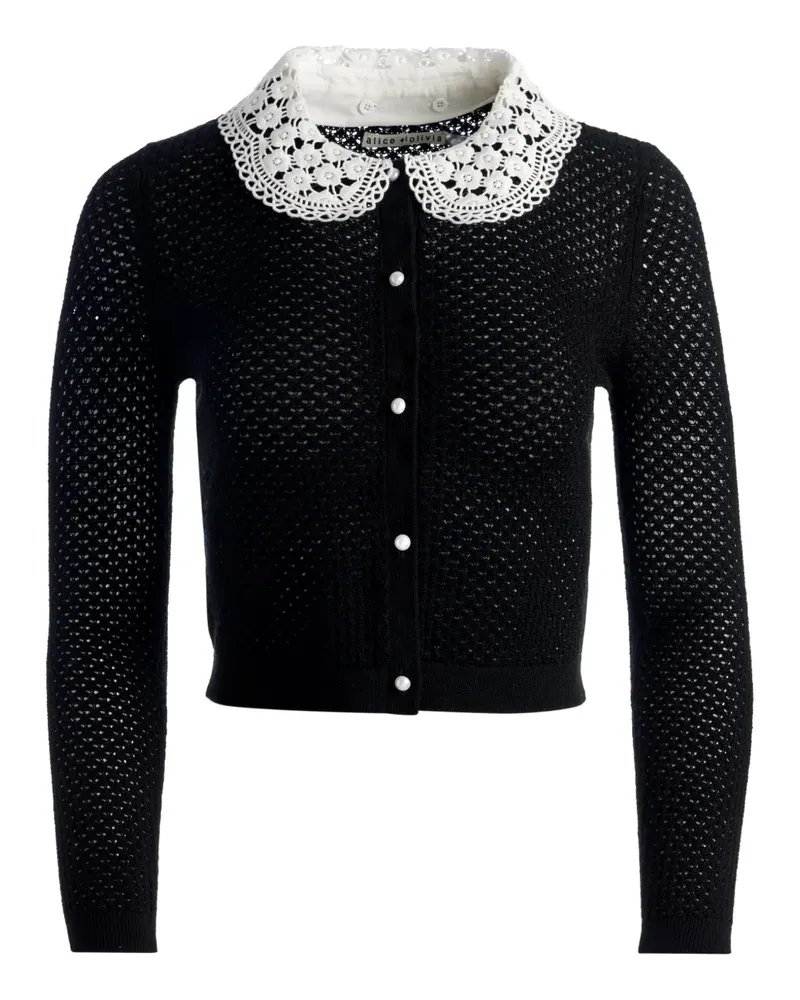 Alice + Olivia Carson Cardigan mit gehäkeltem Kragen - Schwarz Schwarz