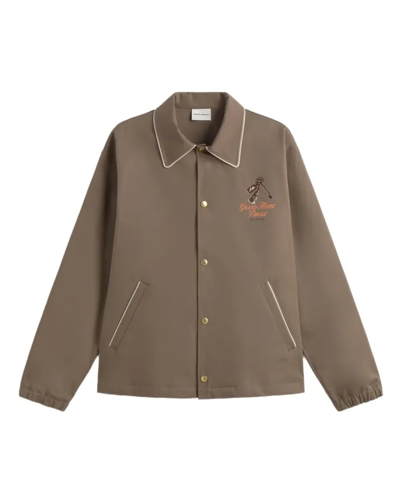 Drôle de Monsieur La Veste Grand Hôtel Hemdjacke mit Logo-Print - Braun Braun
