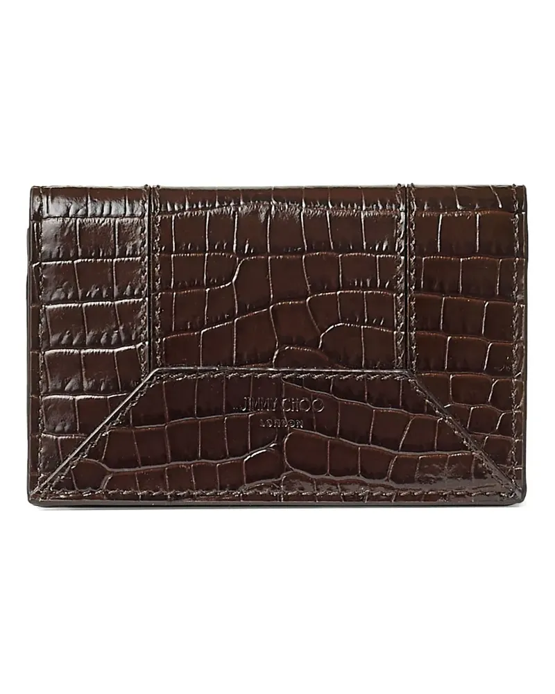 Jimmy Choo Nello Portemonnaie mit Kroko-Optik - Braun Braun